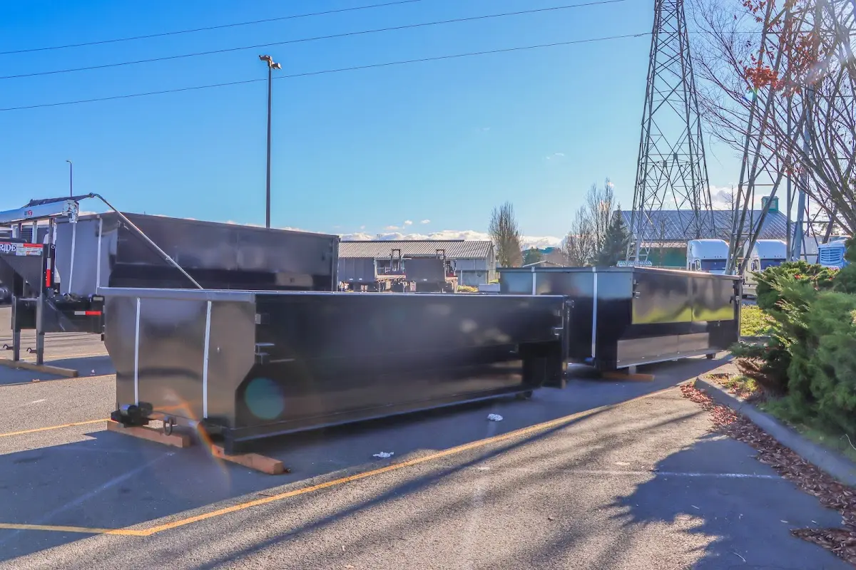 Roll-off dumpster ready for waste disposal at job site for Construction Dumpster Rental in Rosemont